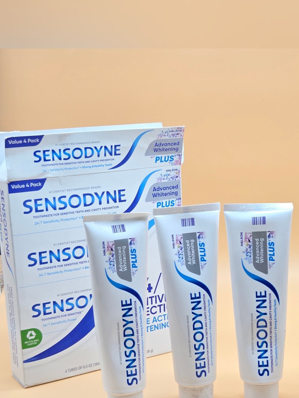 Sensodyne Toothpaste Advanced Whitening Plus 4pk 26oz